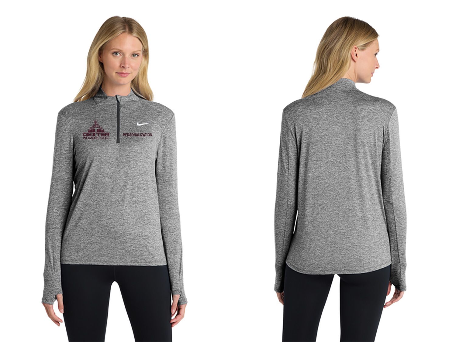 [OPTIONAL TEAM GEAR] Ladies Nike Dri-FIT Element 1/2-Zip- Black Heather