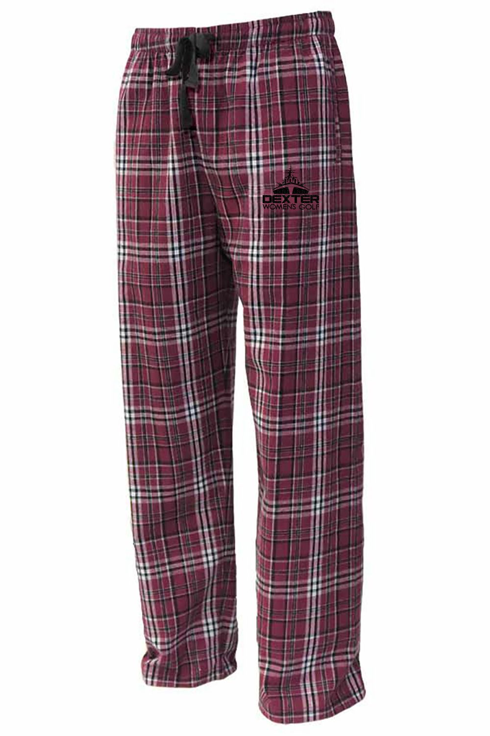 [OPTIONAL TEAM GEAR] Unisex Flannel Pants LOGO IN BLACK-Maroon/White