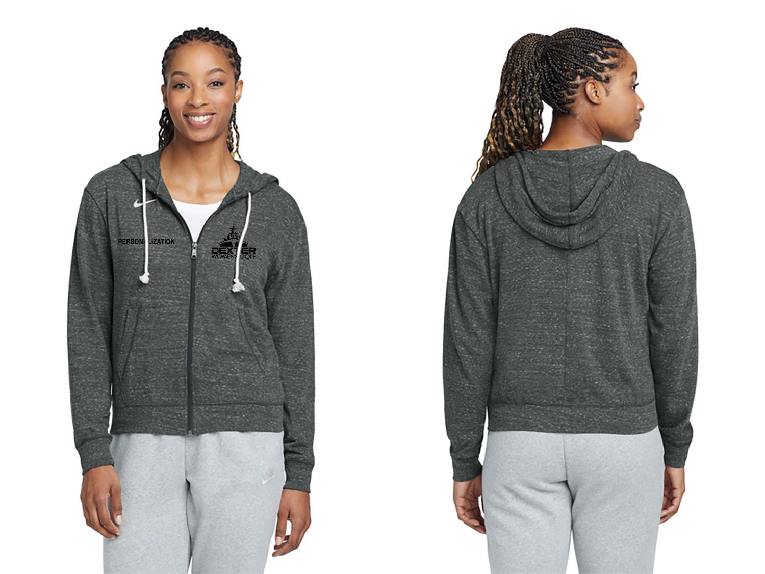 [OPTIONAL TEAM GEAR] Nike Women's Gym Vintage Full-Zip Hoodie- Anthracite