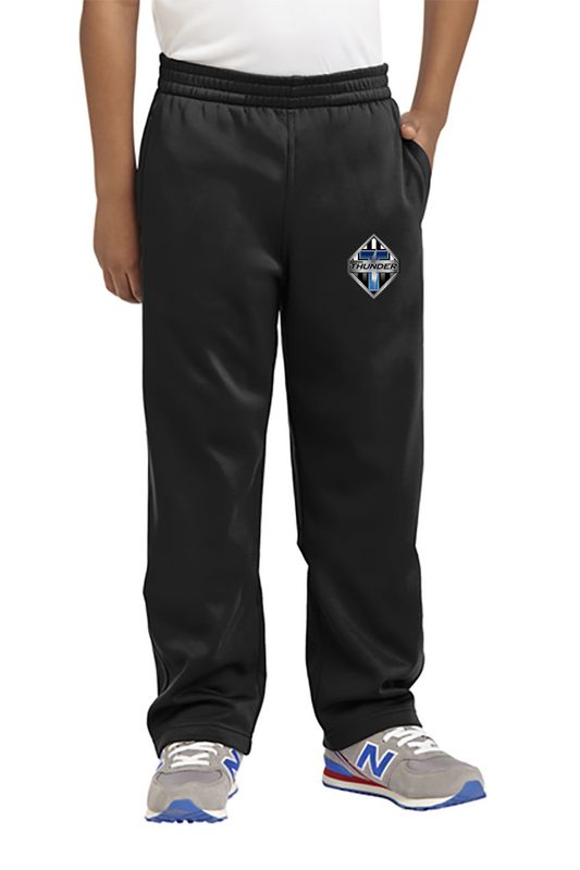 Sport-Tek Youth Sport-Wick Fleece Pant- Black