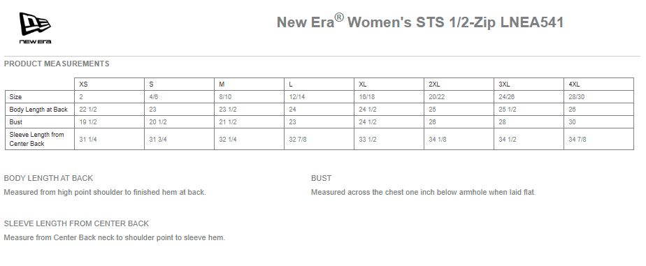 New Era Ladies 1/2-Zip (With Pocket)- Black, White, Graphite