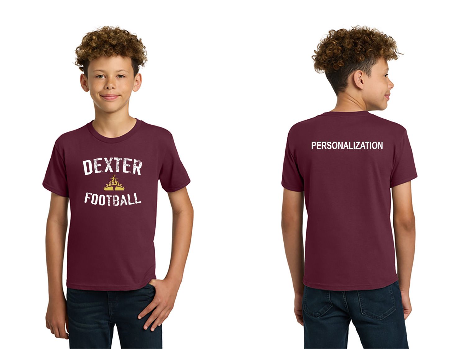 Youth Soft Cotton Tee- Black, Maroon