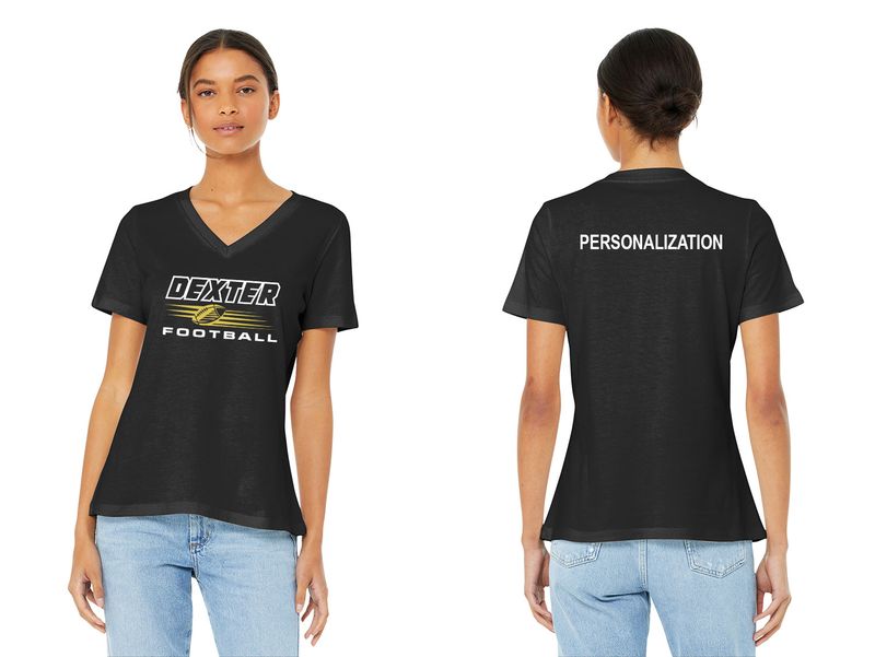 Bella+Canvas Women’s V-Neck Relaxed Jersey Short Sleeve Tee - Black