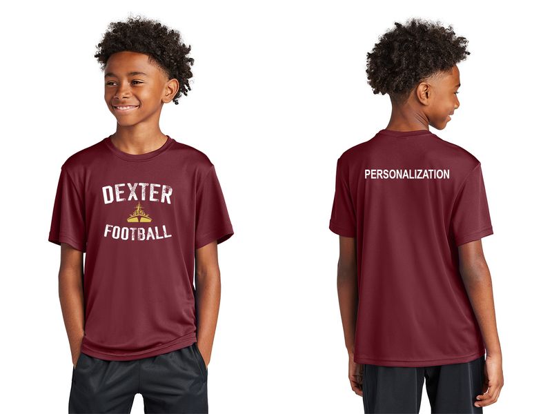 Youth Unisex Performance Tee : Maroon, Black