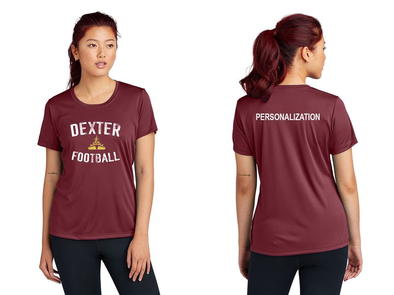 Women's Short Sleeve Performance T- Black, Maroon