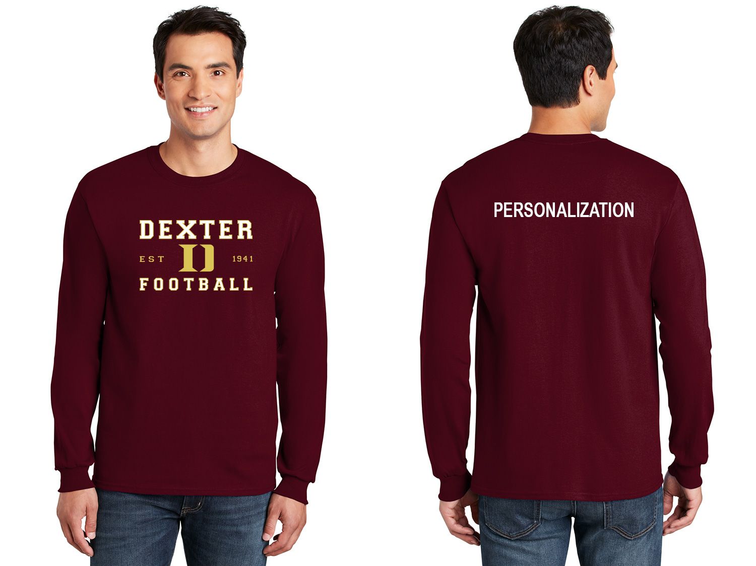 Soft Cotton Long Sleeve T-Shirt- Black, Maroon