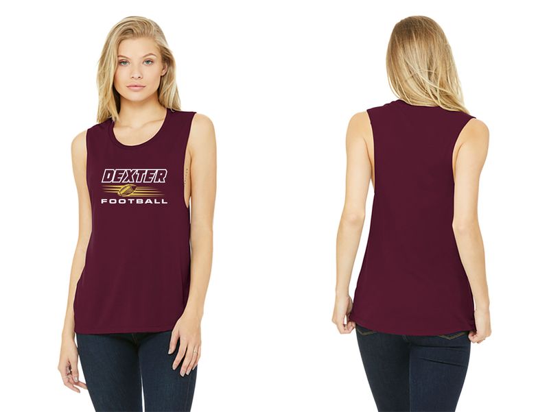 BELLA+CANVAS Women’s Flowy Scoop Muscle Tank- Black, Maroon