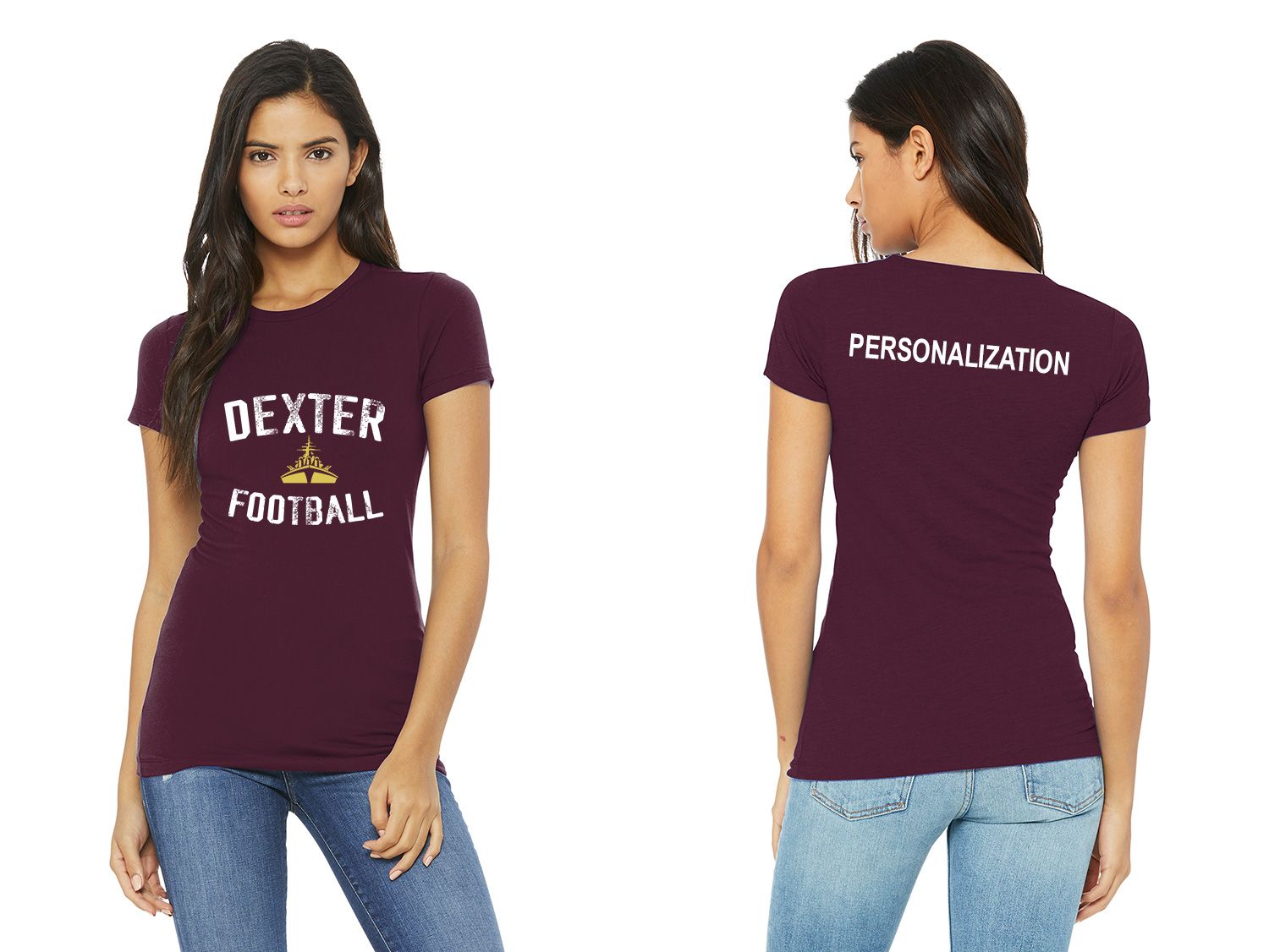 Ladies Bella & Canvas Slim Fit Tee - Black, Maroon