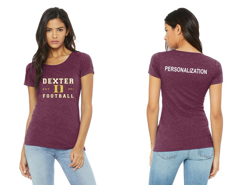Women’s Triblend Short Sleeve Tee-Black, Maroon