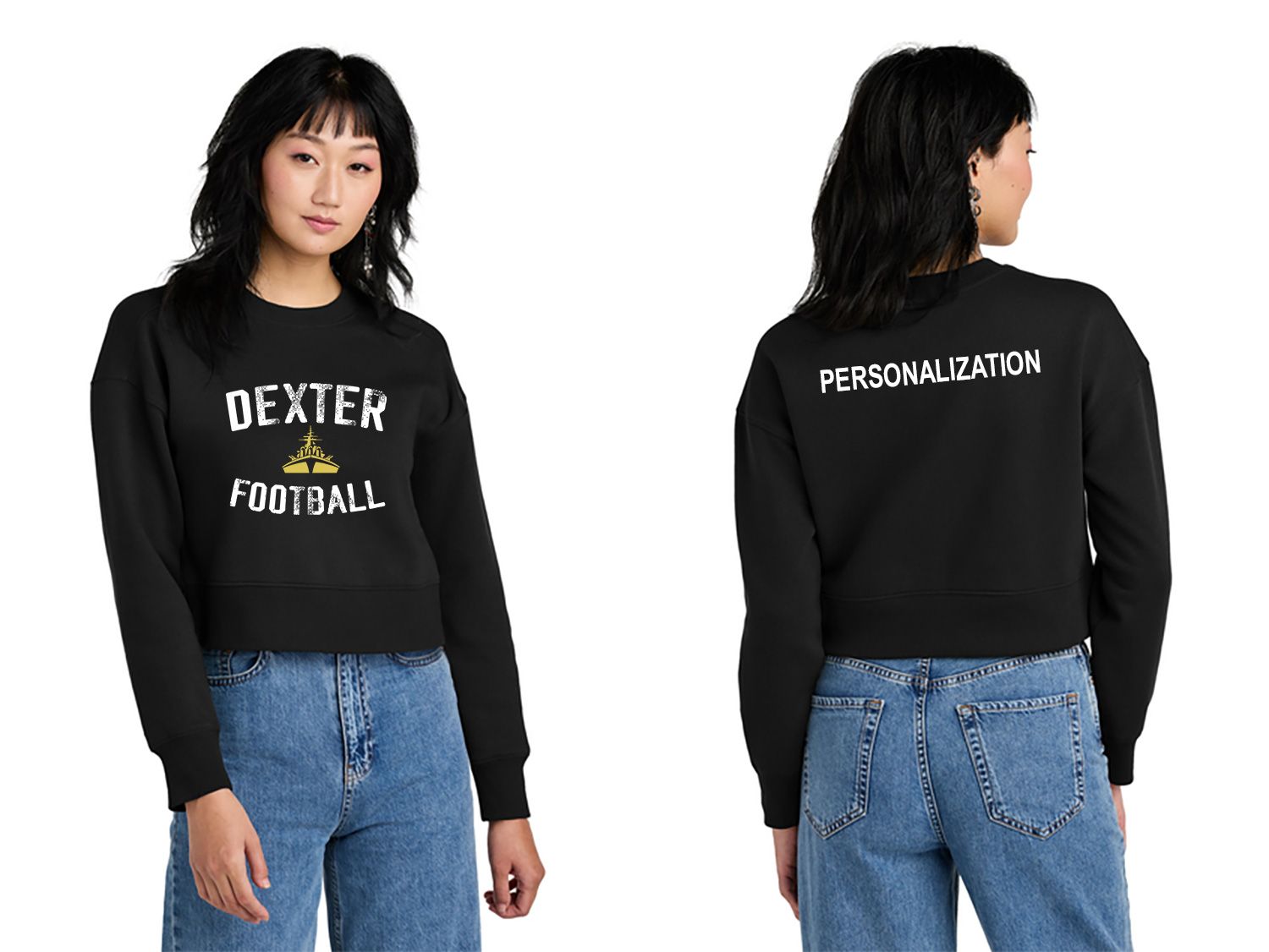 Women’s Perfect Weigh Fleece Cropped Crew- Black
