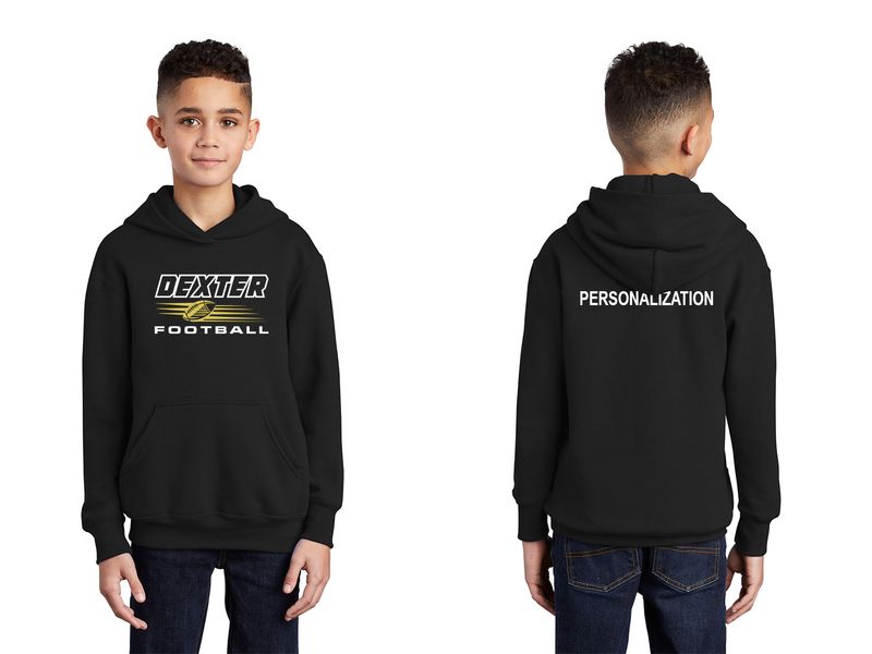 Youth Core Fleece Pullover Hooded Sweatshirt- Black, Maroon