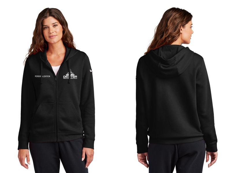 Nike Ladies Club Fleece Full-Zip Hoodie- Black