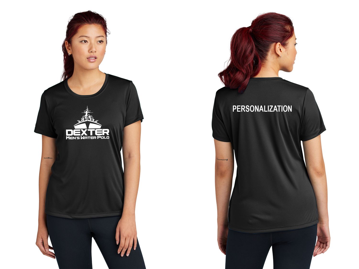 Ladies Short Sleeve Performance Tee- Black, Maroon