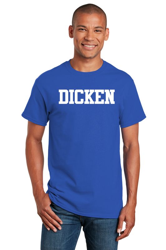 Adult Unisex Cotton Tee (DICKEN logo)-Royal