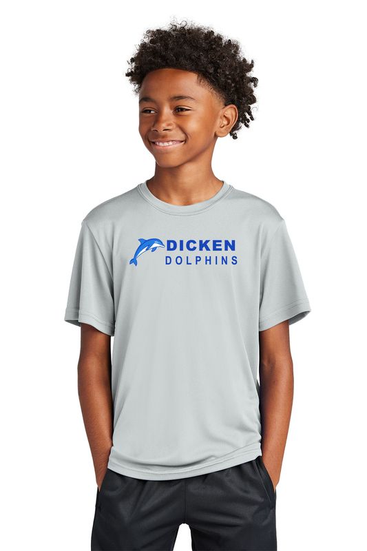 Youth Unisex Performance Tee- Silver, White