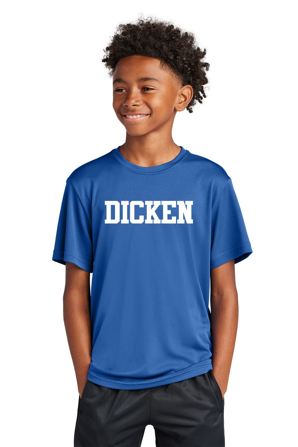 Youth Unisex Performance Tee (DICKEN logo)- Royal