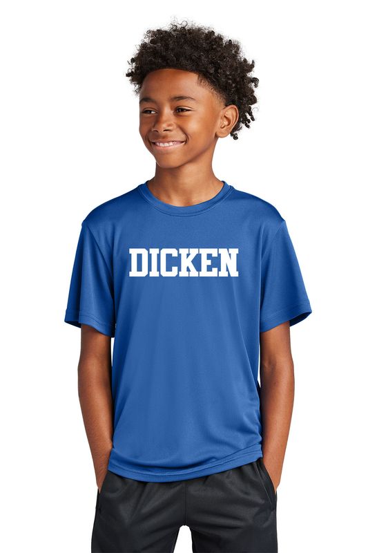 Youth Unisex Performance Tee (DICKEN logo)- Royal