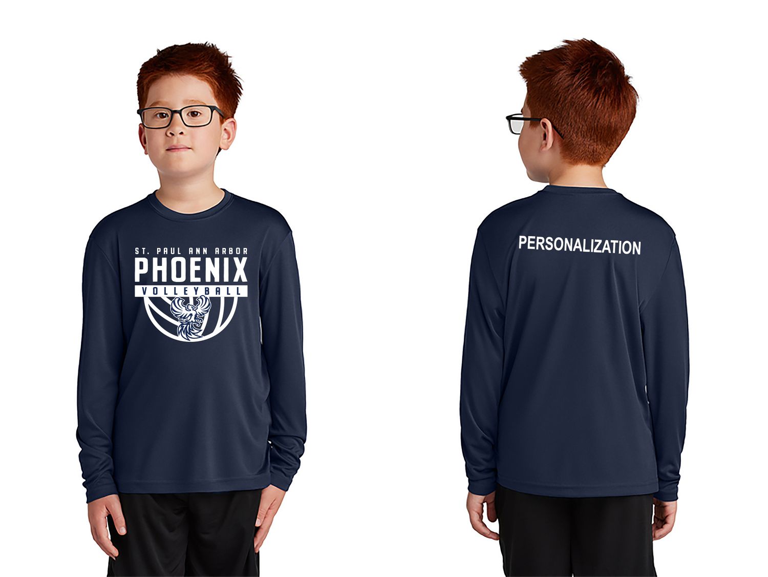 Volleyball Warm Up- Long Sleeve (Adult and Youth sizes)- Navy