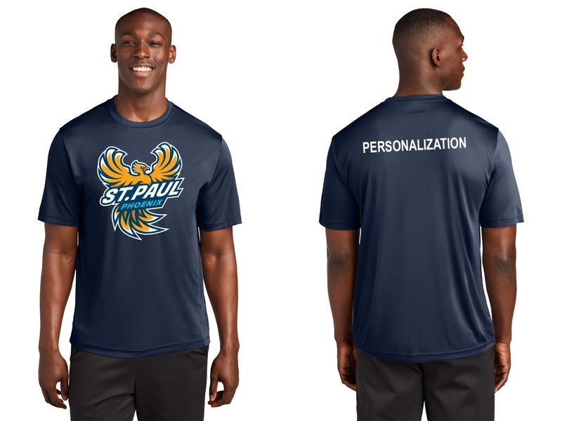 Adult Unisex Performance Tee: Navy, Silver