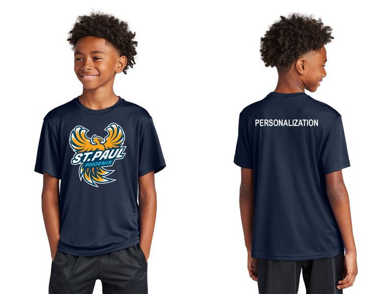 Youth Unisex Performance Tee: Navy, Silver