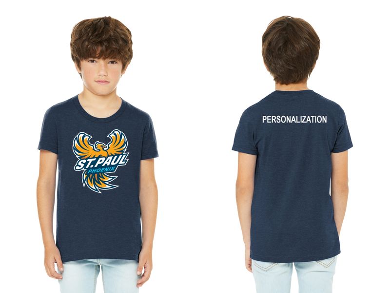 Youth Bella & Canvas Short Sleeve Tee - Heather Navy, Heather Grey