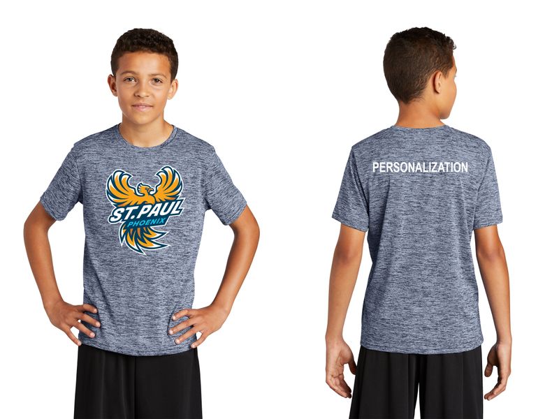 Youth Electric Heather Tee- Navy