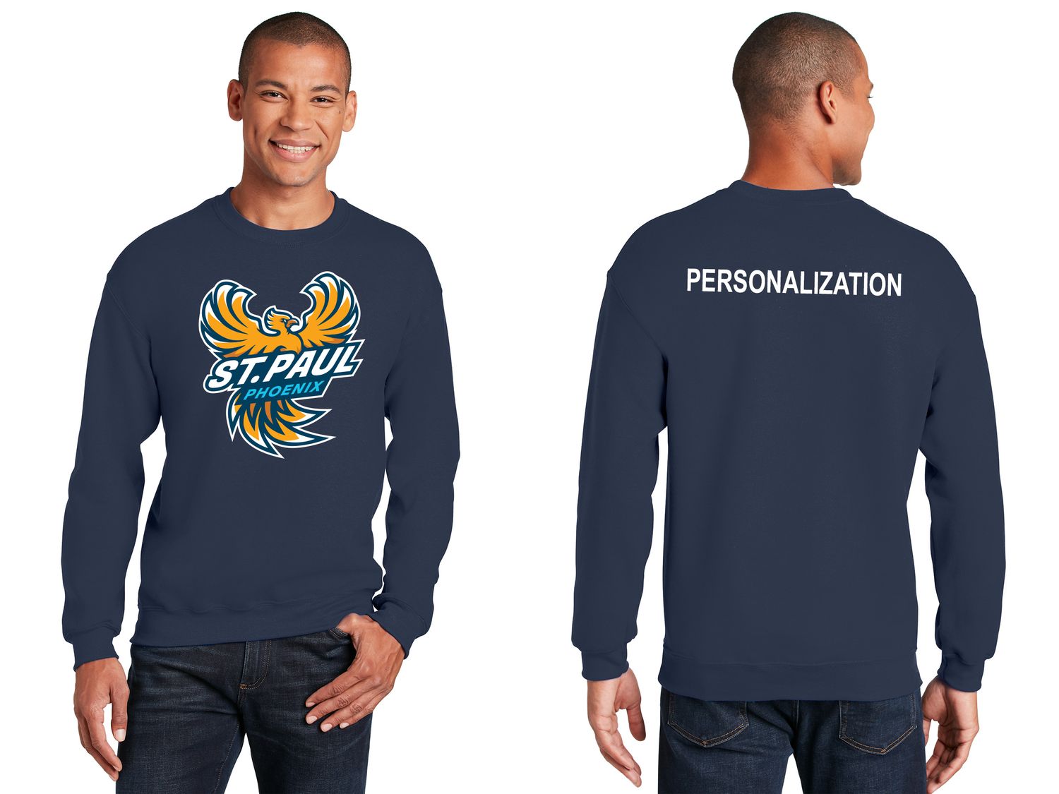 Adult Crewneck Sweatshirt - Navy, Grey
