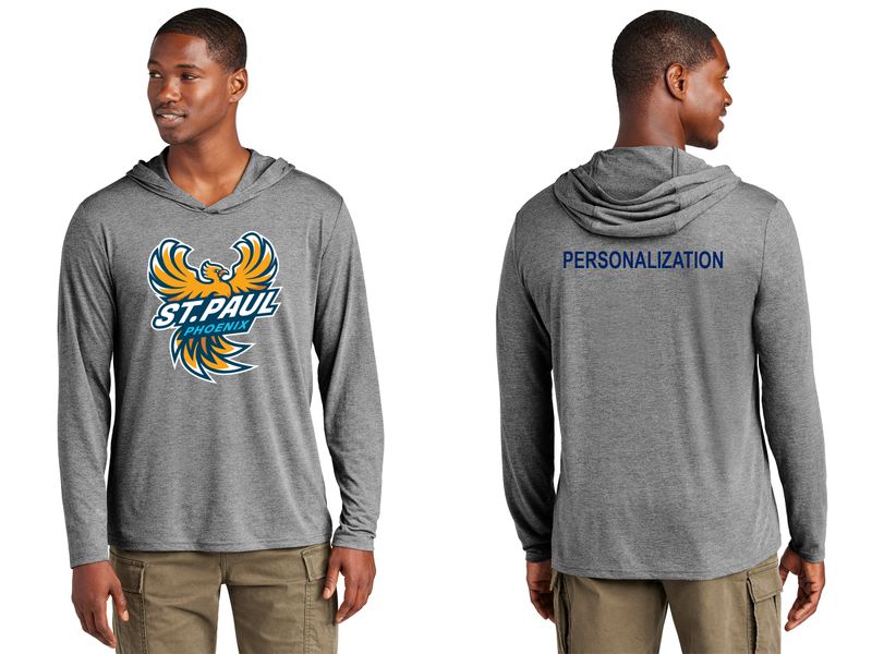 Adult Lightweight Long Sleeve Hoodie - Grey, Navy