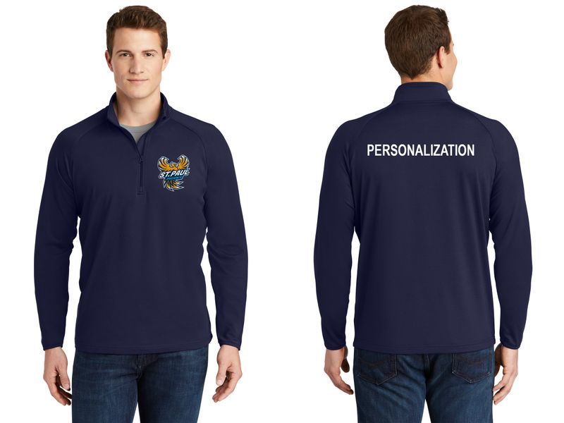 Men's Sport-Tek 1/4 Zip Performance Sweatshirt: Heather Grey, Navy