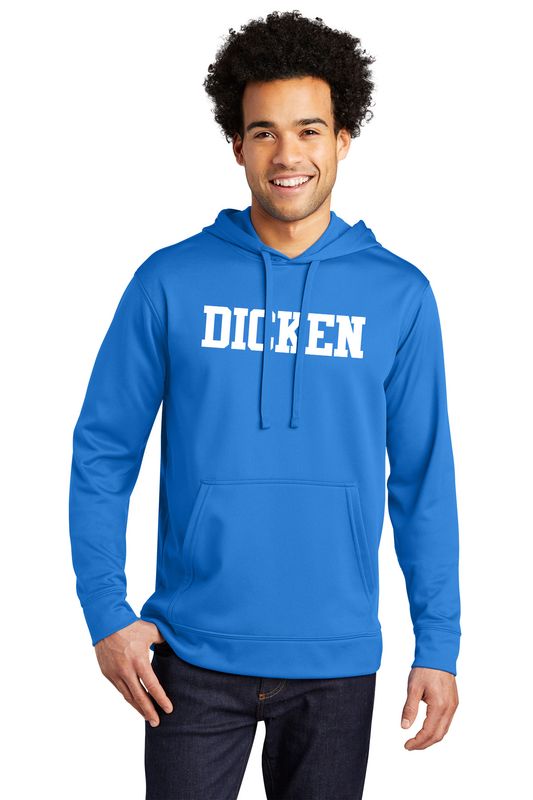 Adult Unisex Performance Fleece Pullover Hooded Sweatshirt (DICKEN logo)- Royal