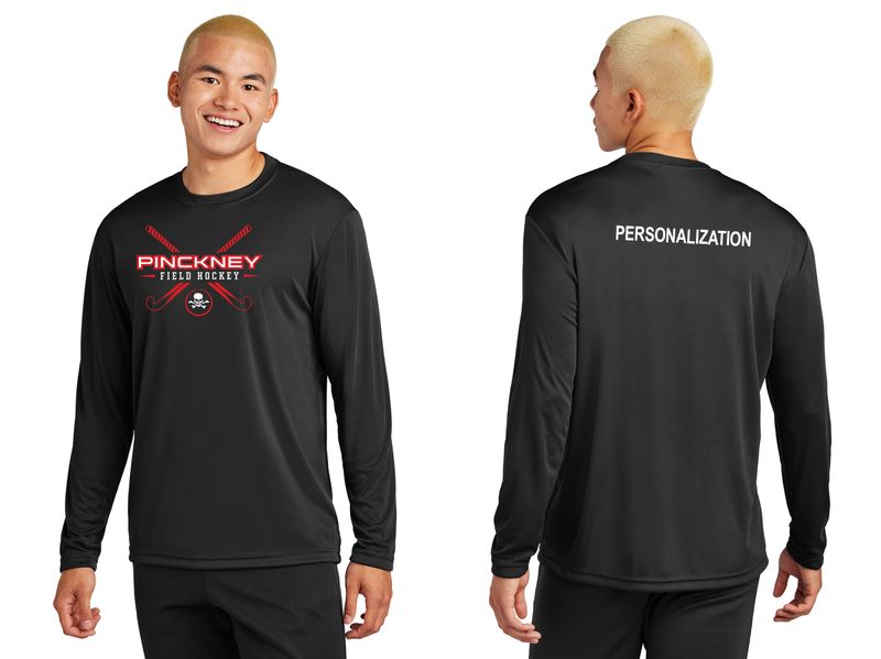 Adult Long Sleeve Performance- Black, Red