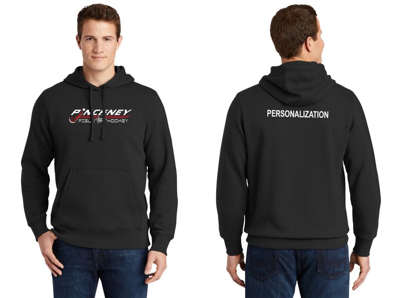 Adult Pullover Hooded Sweatshirt- Black, Red