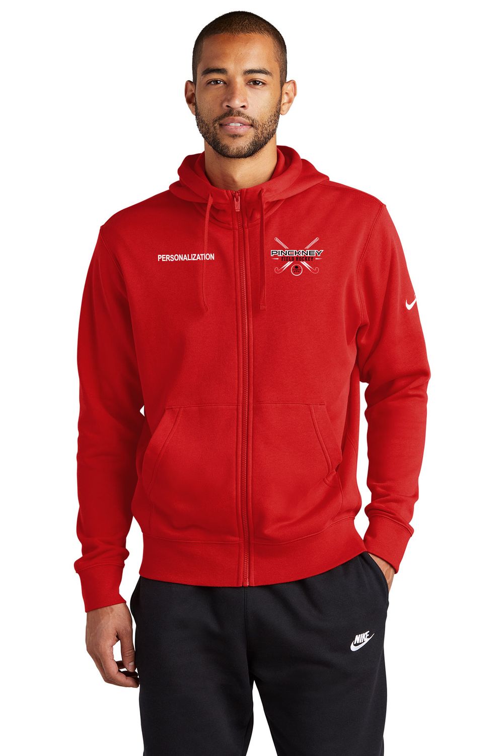 Nike Club Fleece Full Zip Hoodie- Black