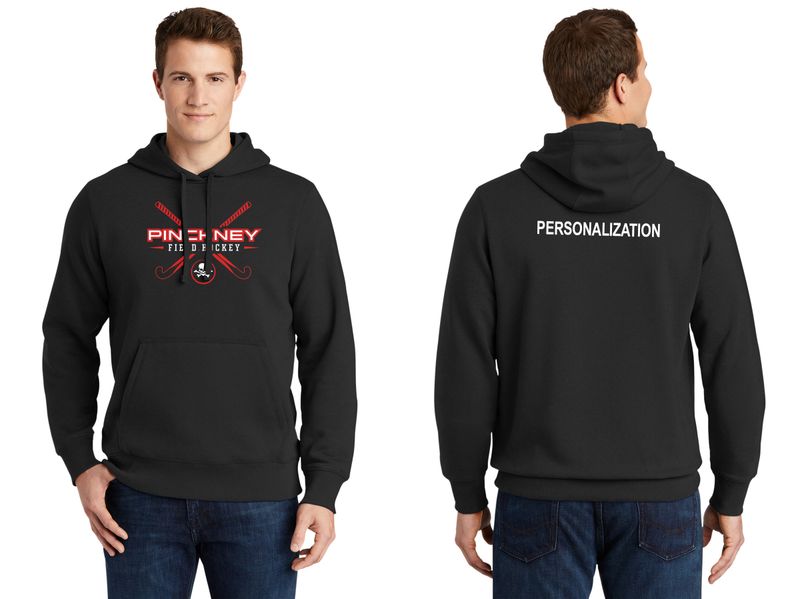 Adult Pullover Hooded Sweatshirt- Black, Red