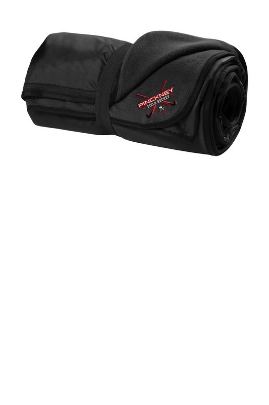 Fleece & Poly Travel Blanket-Black