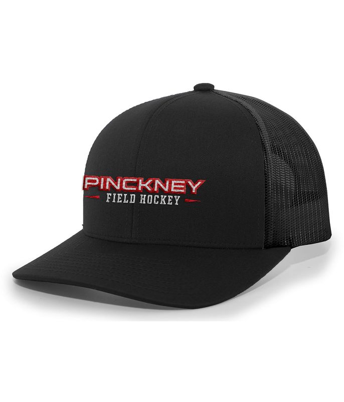 Trucker Snapback Cap- Black/Red/Black, Black, Black/Red