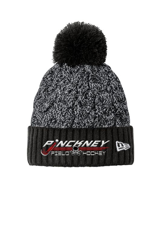New Era Marled Knit Pom Beanie- Black, Red