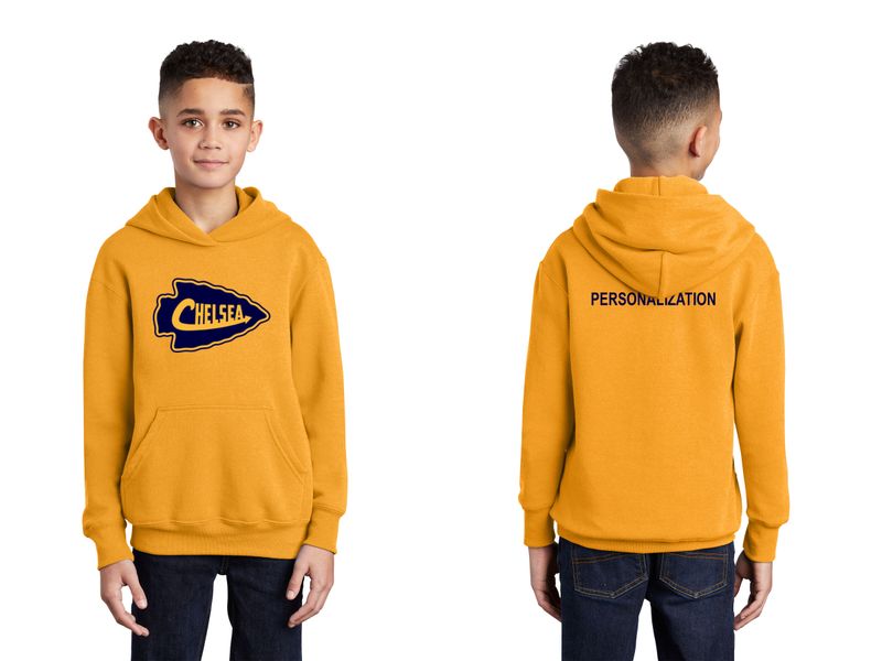 Youth Core Fleece Pullover Hooded Sweatshirt- Gold