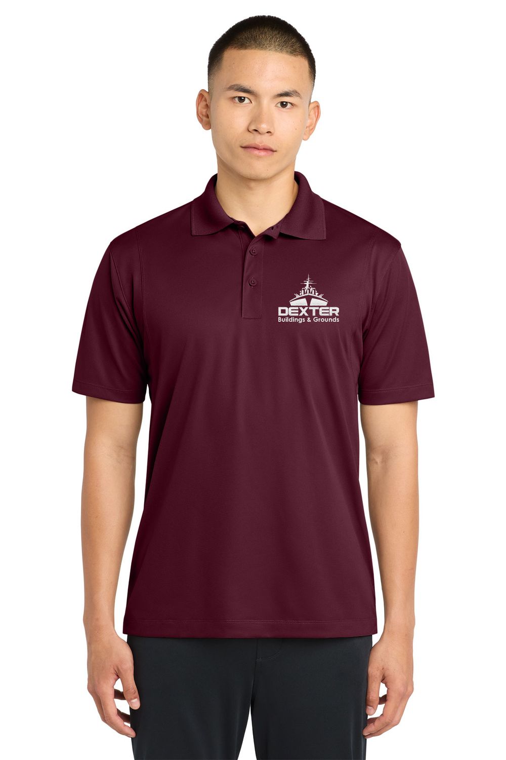 Adult Performance Polo Shirts in Maroon, Black or Grey
