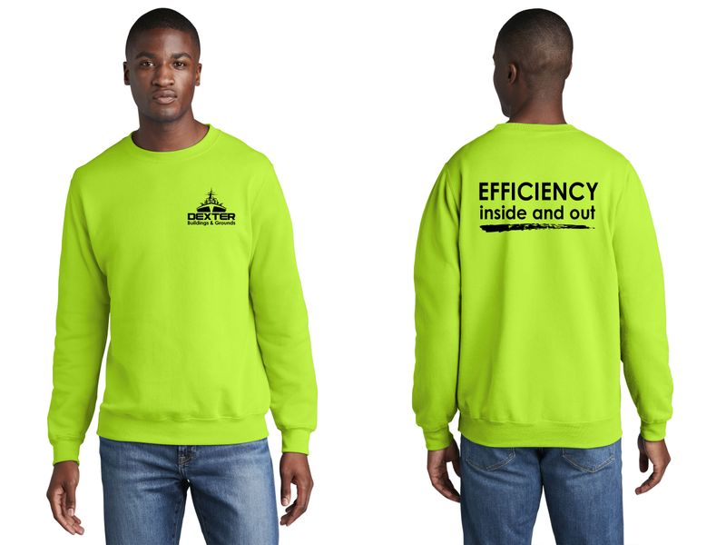 Adult Cotton Crewneck Sweatshirt - Safety Green