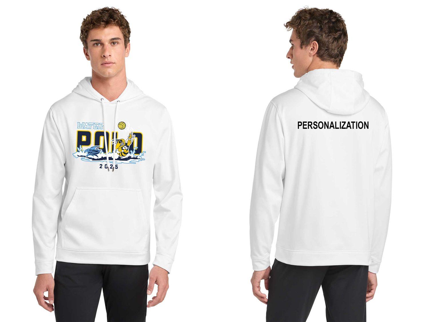 Adult Performance Hooded Sweatshirt- Navy, Silver, White