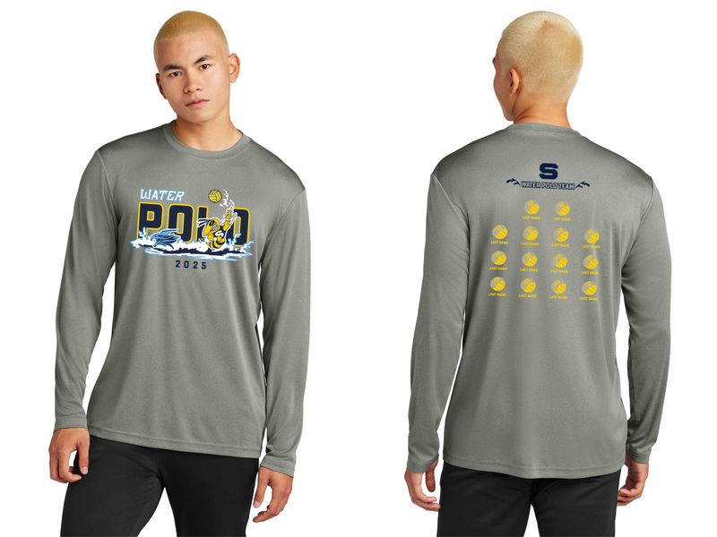 Adult Long Sleeve Performance T-shirt- Navy, White, Grey