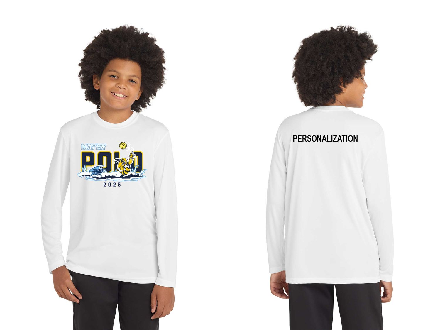 Youth Long Sleeve Performance Tee- Navy, Grey, White Youth Long Sleeve Performance Tee- Navy, Grey, White