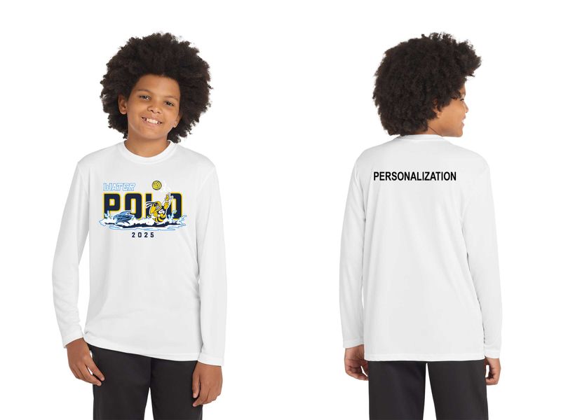 Youth Long Sleeve Performance Tee- Navy, Grey, White
