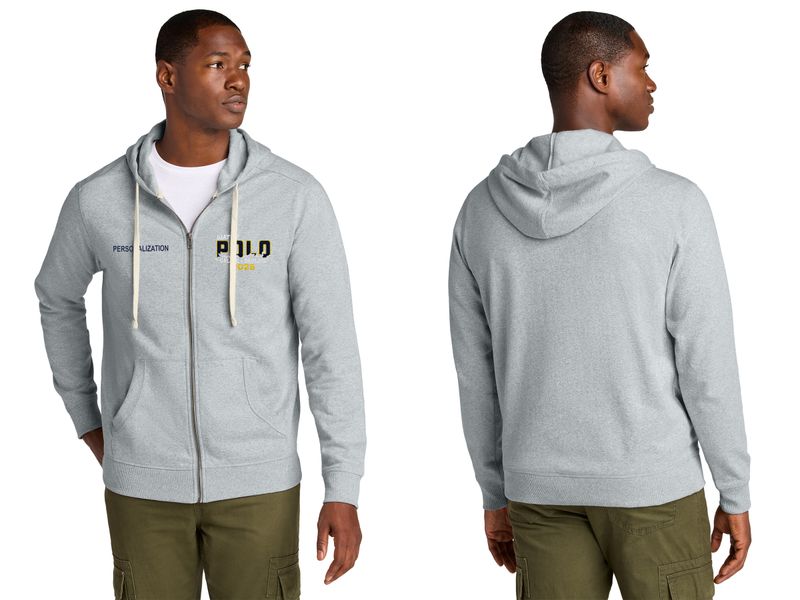 Unisex District Re-Fleece Full-Zip Hoodie- Navy, Light Heather Grey, White