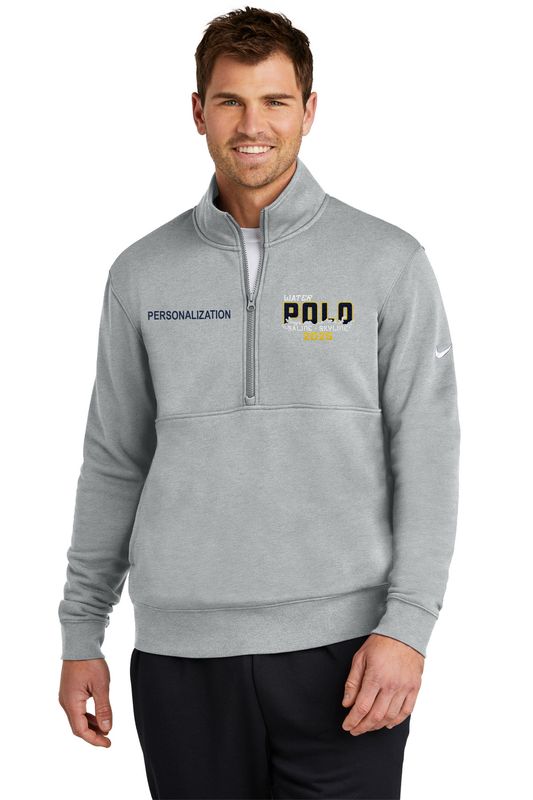 Nike Club Fleece Sleeve Swoosh 1/2-Zip- Navy, Dark Grey Heather, White