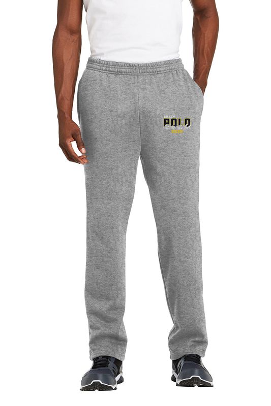 Sport-Tek Open Bottom Sweatpant- Vintage Heather Grey, Navy