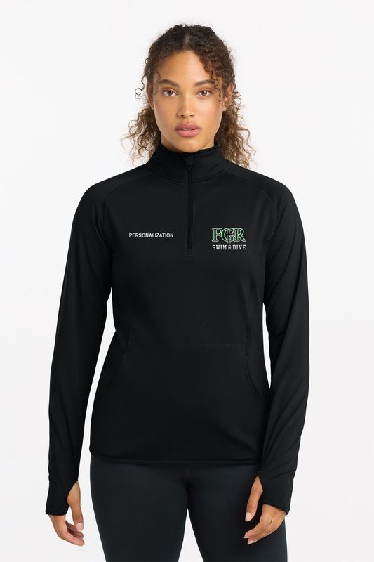 Ladies' Stretch 1/4 Zip- Black, Forest Green, White