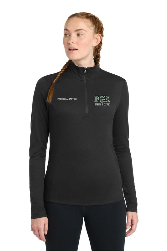 Sport-Tek Women's PosiCharge Tri-Blend Wicking 1/4-Zip Pullover- Black