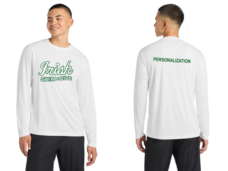 Adult Long Sleeve Performance- Black, White, Forest Green